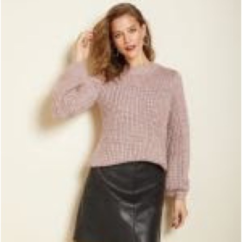 🌼  3 for $10/ RW&CO Sparkly Puffy Sleeve Multicolour Sweater